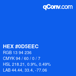 カラーコード: HEX #0D5EEC | qconv.com