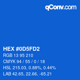カラーコード: HEX #0D5FD2 | qconv.com