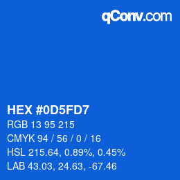 カラーコード: HEX #0D5FD7 | qconv.com
