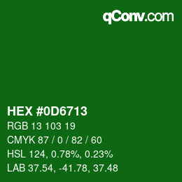 Color code: HEX #0D6713 | qconv.com