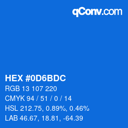 Color code: HEX #0D6BDC | qconv.com