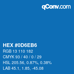 Color code: HEX #0D6EB6 | qconv.com