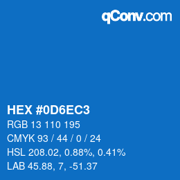Color code: HEX #0D6EC3 | qconv.com