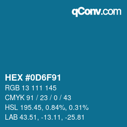 Color code: HEX #0D6F91 | qconv.com