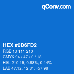 Color code: HEX #0D6FD2 | qconv.com