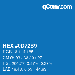 Color code: HEX #0D72B9 | qconv.com