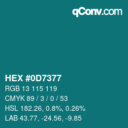 Color code: HEX #0D7377 | qconv.com