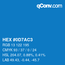 Color code: HEX #0D7AC3 | qconv.com
