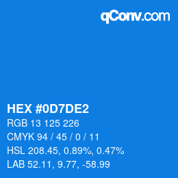 Color code: HEX #0D7DE2 | qconv.com