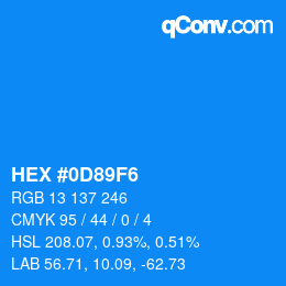 Color code: HEX #0D89F6 | qconv.com