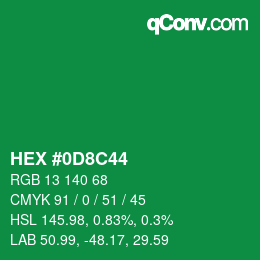 颜色代码: HEX #0D8C44 | qconv.com