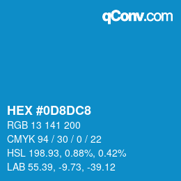 カラーコード: HEX #0D8DC8 | qconv.com