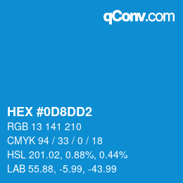 Color code: HEX #0D8DD2 | qconv.com