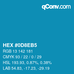 Color code: HEX #0D8EB5 | qconv.com