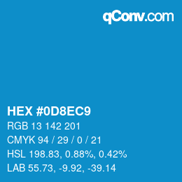Color code: HEX #0D8EC9 | qconv.com