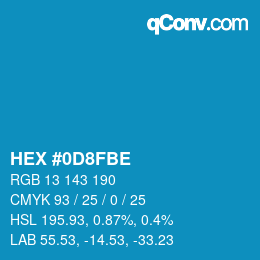 カラーコード: HEX #0D8FBE | qconv.com