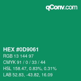 Color code: HEX #0D9061 | qconv.com