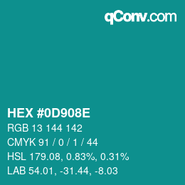 Color code: HEX #0D908E | qconv.com