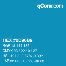 Color code: HEX #0D90B9 | qconv.com