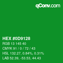 Color code: HEX #0D9128 | qconv.com