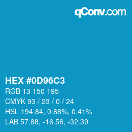 Color code: HEX #0D96C3 | qconv.com