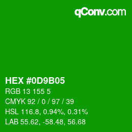 Color code: HEX #0D9B05 | qconv.com