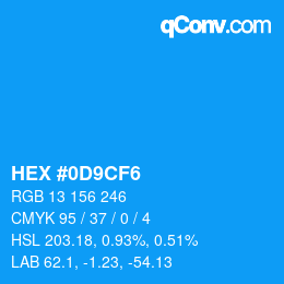 Color code: HEX #0D9CF6 | qconv.com