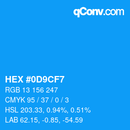 Color code: HEX #0D9CF7 | qconv.com