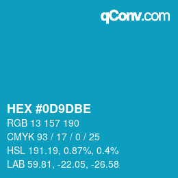 Color code: HEX #0D9DBE | qconv.com