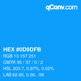 Color code: HEX #0D9DFB | qconv.com