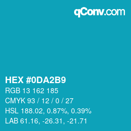 カラーコード: HEX #0DA2B9 | qconv.com