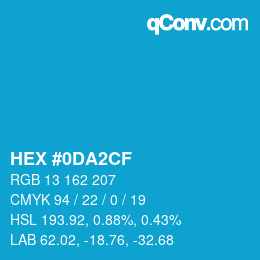 カラーコード: HEX #0DA2CF | qconv.com
