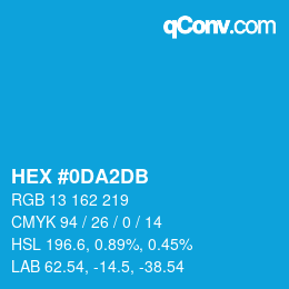 カラーコード: HEX #0DA2DB | qconv.com