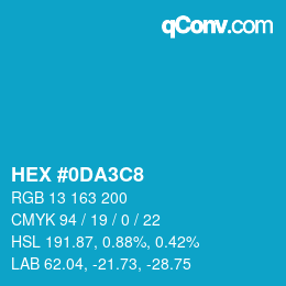 Color code: HEX #0DA3C8 | qconv.com