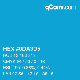カラーコード: HEX #0DA3D5 | qconv.com