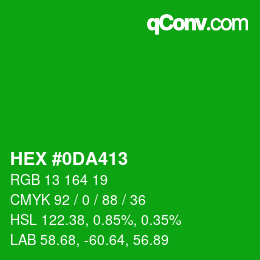 Color code: HEX #0DA413 | qconv.com