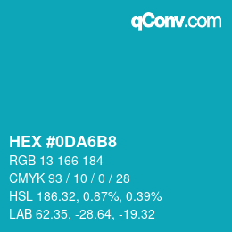 Color code: HEX #0DA6B8 | qconv.com