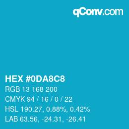 Color code: HEX #0DA8C8 | qconv.com