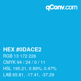 Color code: HEX #0DACE2 | qconv.com