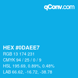 カラーコード: HEX #0DAEE7 | qconv.com