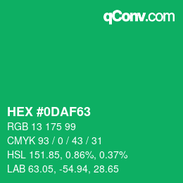 Color code: HEX #0DAF63 | qconv.com