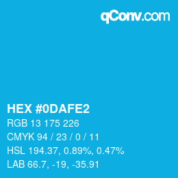 Color code: HEX #0DAFE2 | qconv.com