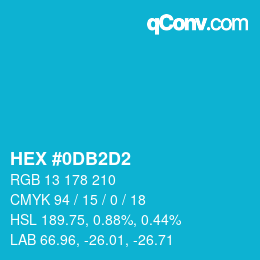 Color code: HEX #0DB2D2 | qconv.com
