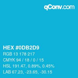 Color code: HEX #0DB2D9 | qconv.com