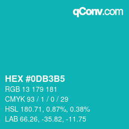 Color code: HEX #0DB3B5 | qconv.com