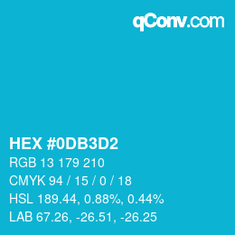 Color code: HEX #0DB3D2 | qconv.com