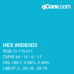 Color code: HEX #0DB3D3 | qconv.com
