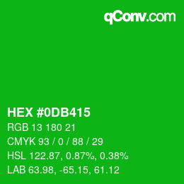 Color code: HEX #0DB415 | qconv.com