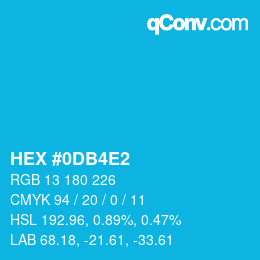 カラーコード: HEX #0DB4E2 | qconv.com