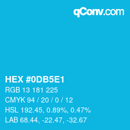 Color code: HEX #0DB5E1 | qconv.com